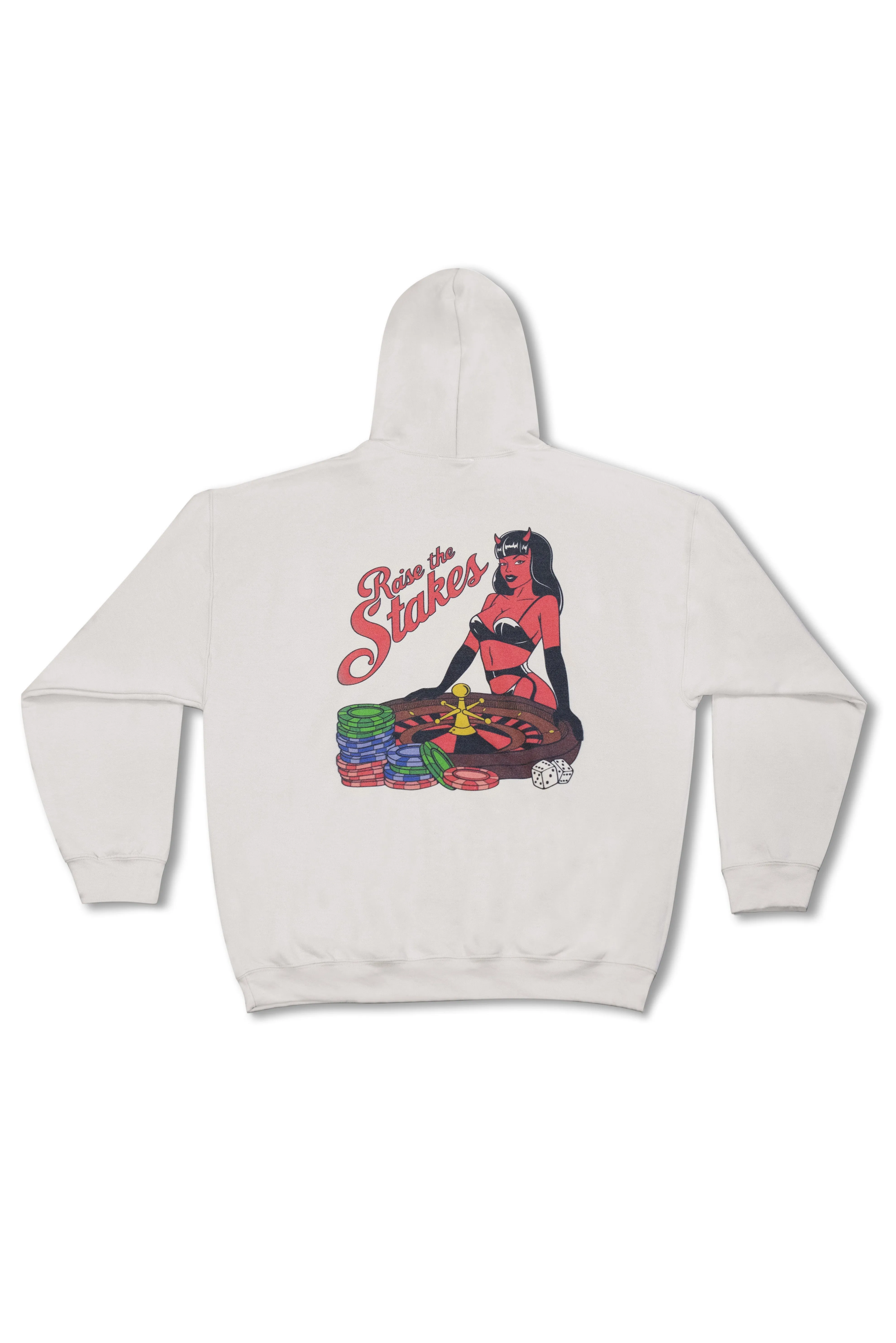 Hoodie in Sand with Raise The Steaks Roulette Print