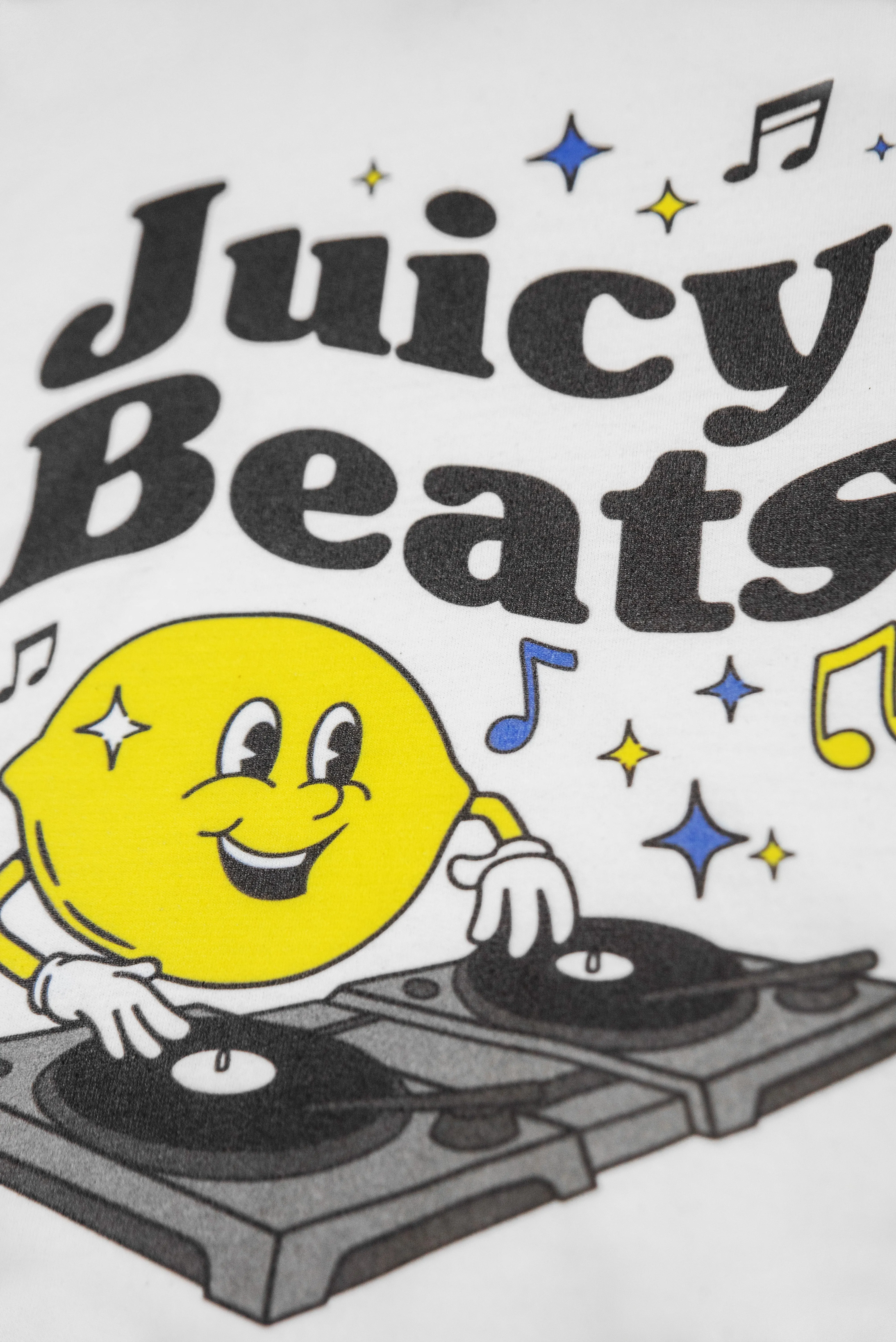Hoodie in White with Juicy Beats Print