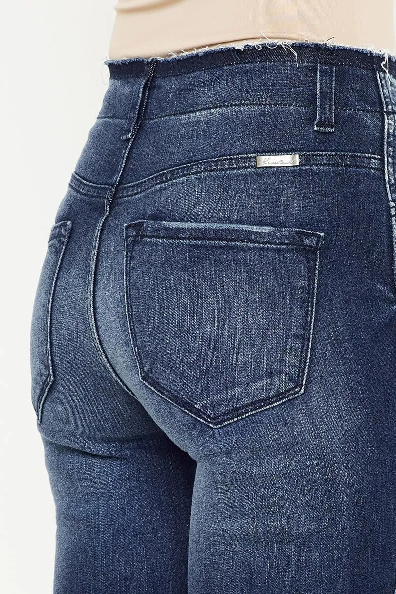 Kan Can Women's high Rise Distressed Ankle Skinny Jeans