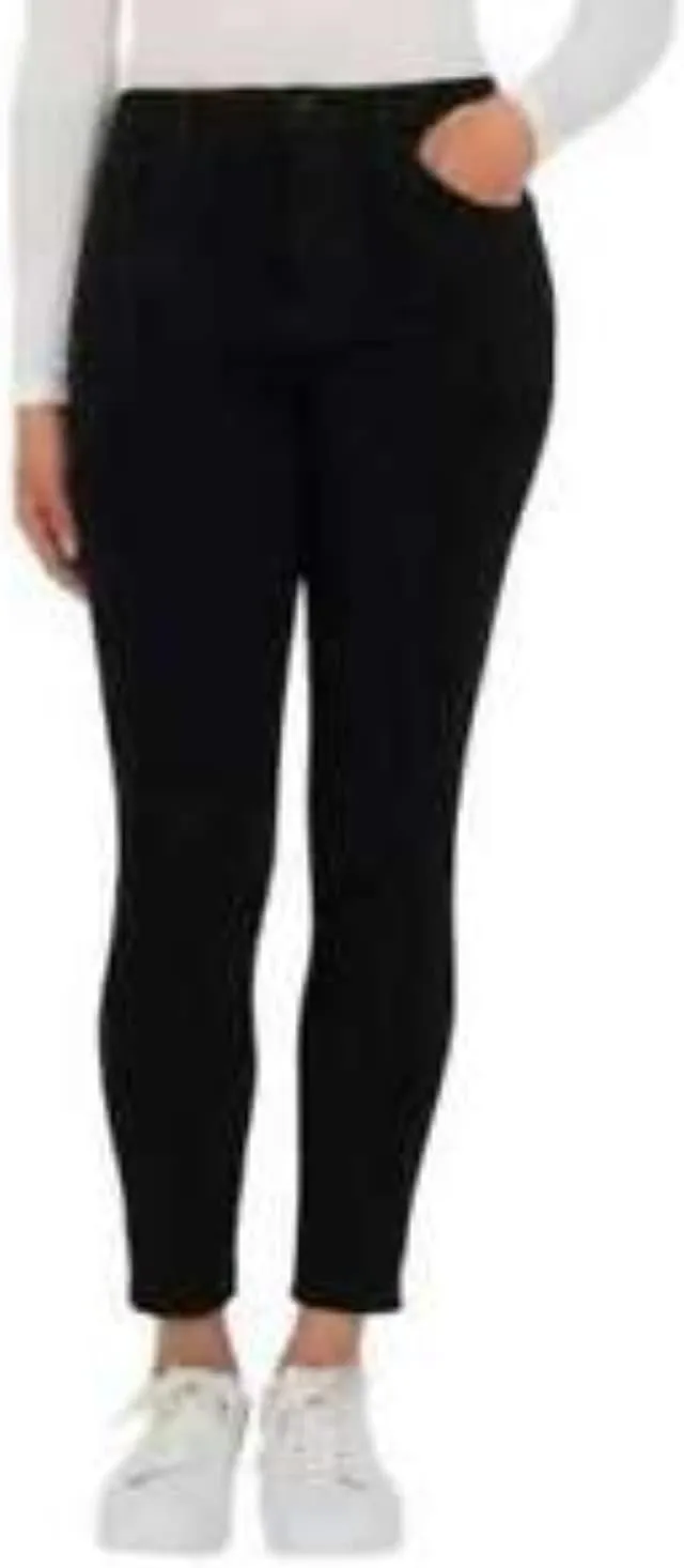 KIRKLAND Signature Womens High-Rise Skinny Jeans (Black, 16)