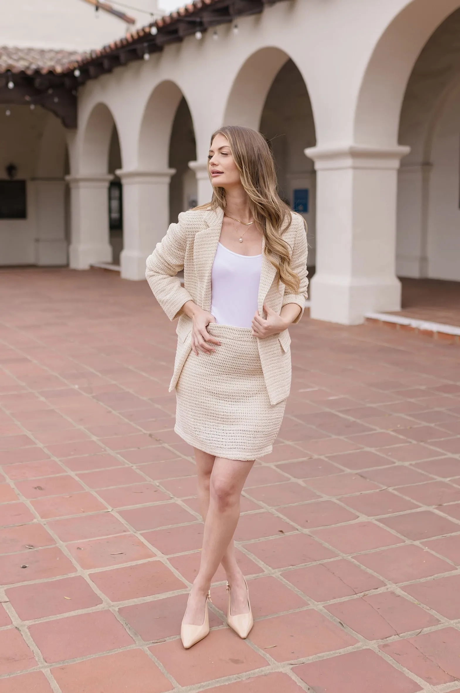 Mara Long Sleeve Open Front Crochet Knit Blazer Black Natural