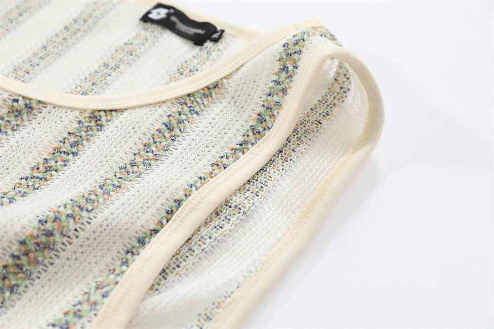 Men's Loose Breathable Vertical Stripes Casual Vest