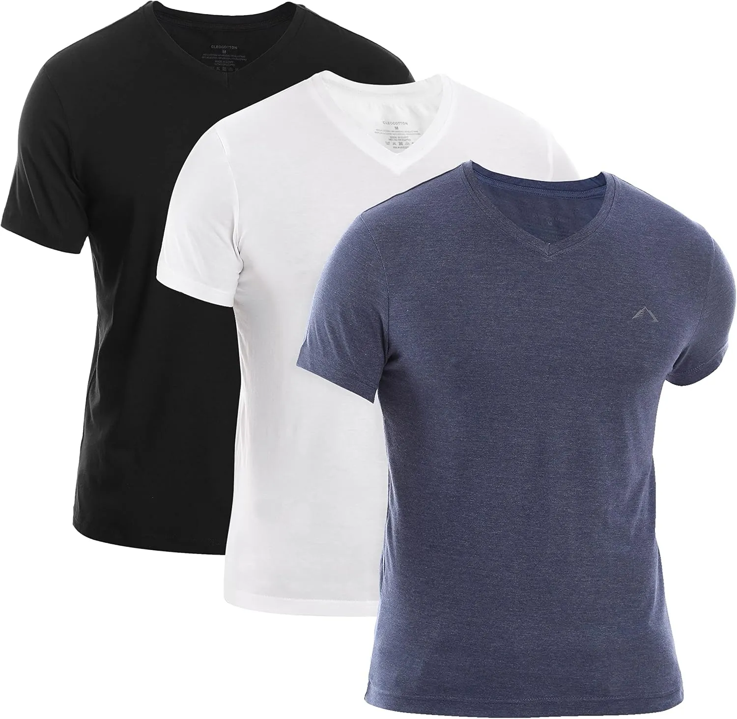 Mens V-Neck T-Shirt (Slim FIT) | 3/6 Pack, Vneck Tshirt | Cotton Rich, Ultra Soft, Breathable, Tag Free (Made in Egypt)