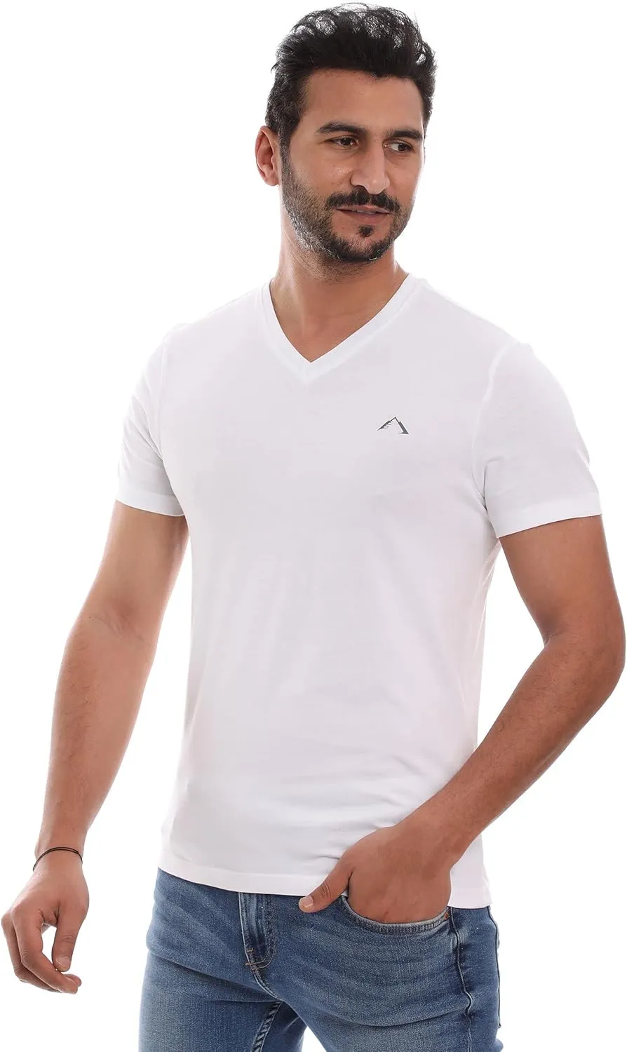 Mens V-Neck T-Shirt (Slim FIT) | 3/6 Pack, Vneck Tshirt | Cotton Rich, Ultra Soft, Breathable, Tag Free (Made in Egypt)