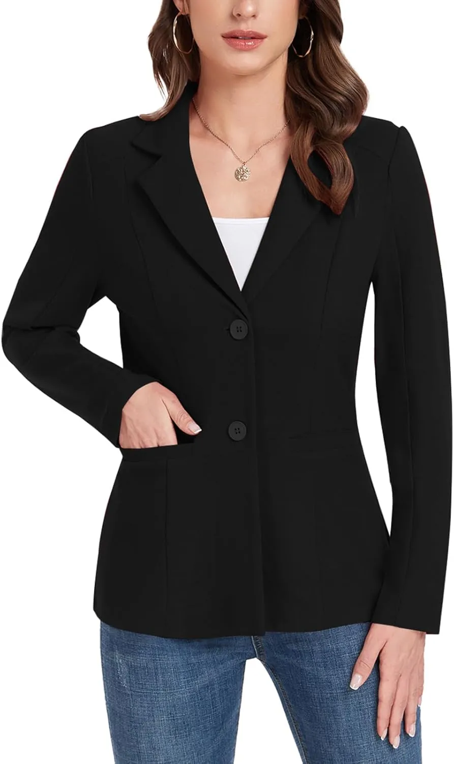 MINTLIMIT Womens Casual Blazers Dressy Lapel Collar 2025 Open Front Work Office Long Sleeve Suit Jackets Blazer