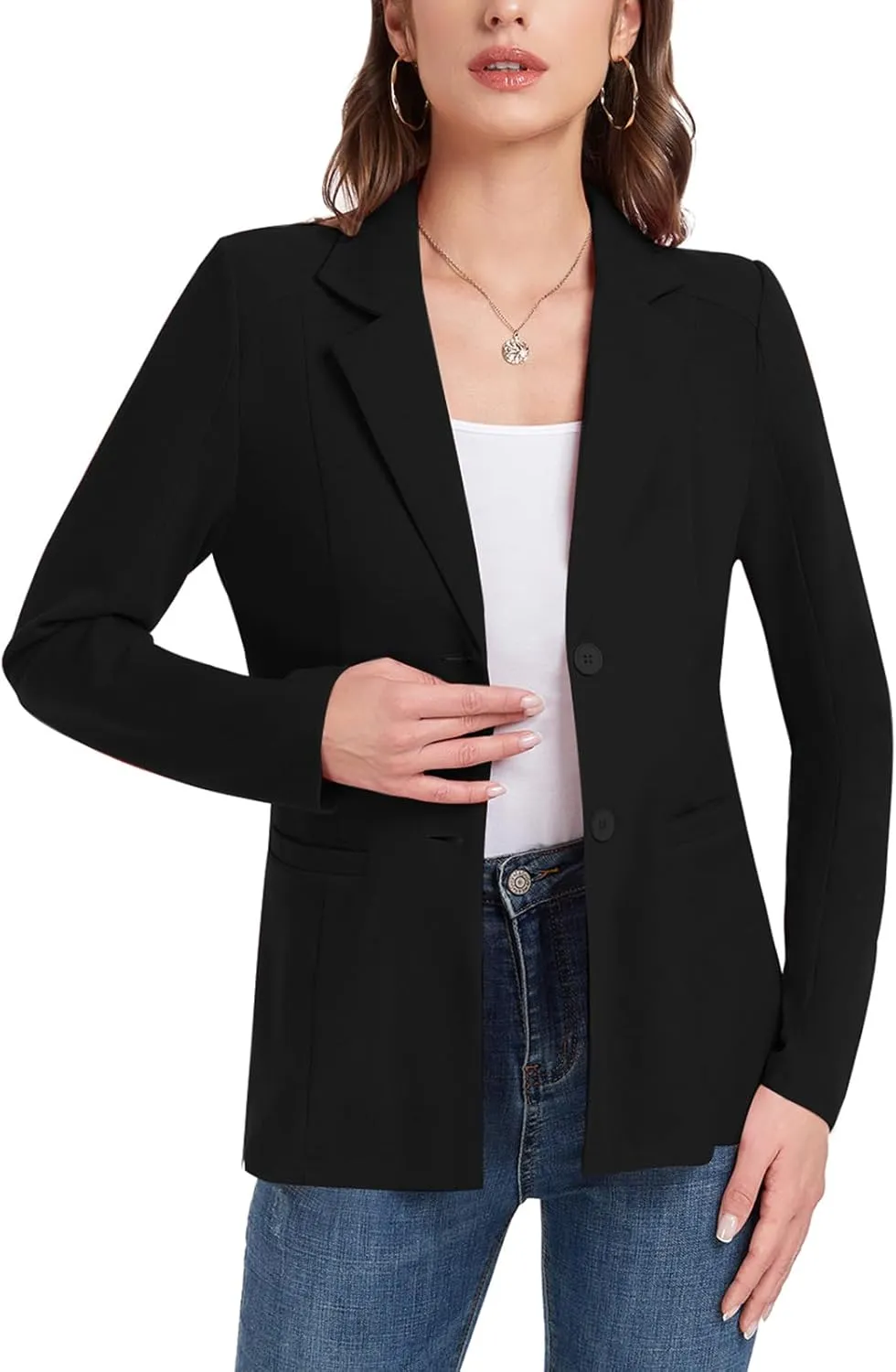 MINTLIMIT Womens Casual Blazers Dressy Lapel Collar 2025 Open Front Work Office Long Sleeve Suit Jackets Blazer