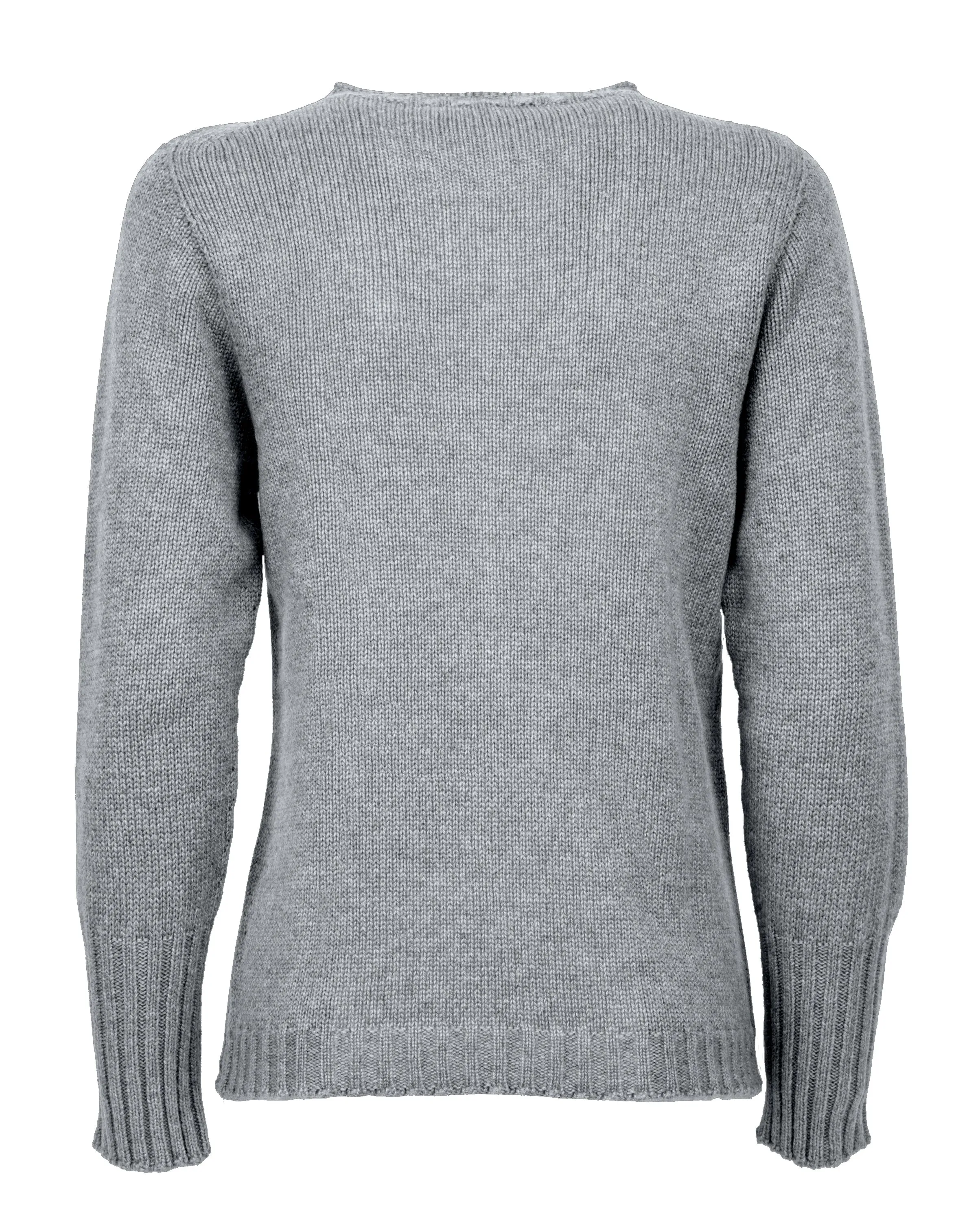 NEW FALL 24 - Women's Pure Cashmere Crew Neck Sweater Melange Gray