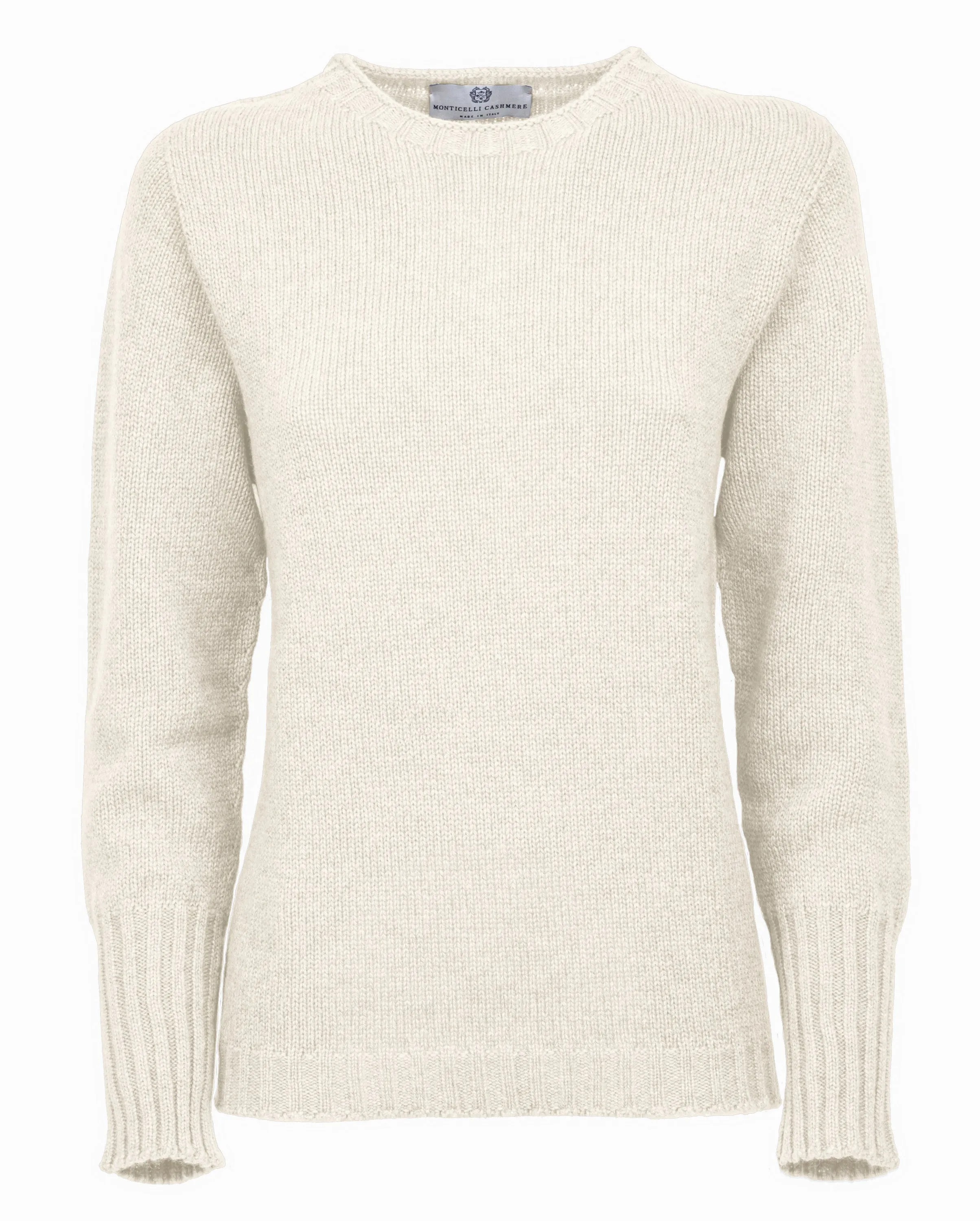NEW FALL 24 - Women's Pure Cashmere Crew Neck Sweater Milk White