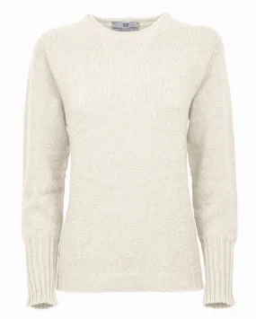 NEW FALL 24 - Women's Pure Cashmere Crew Neck Sweater Milk White