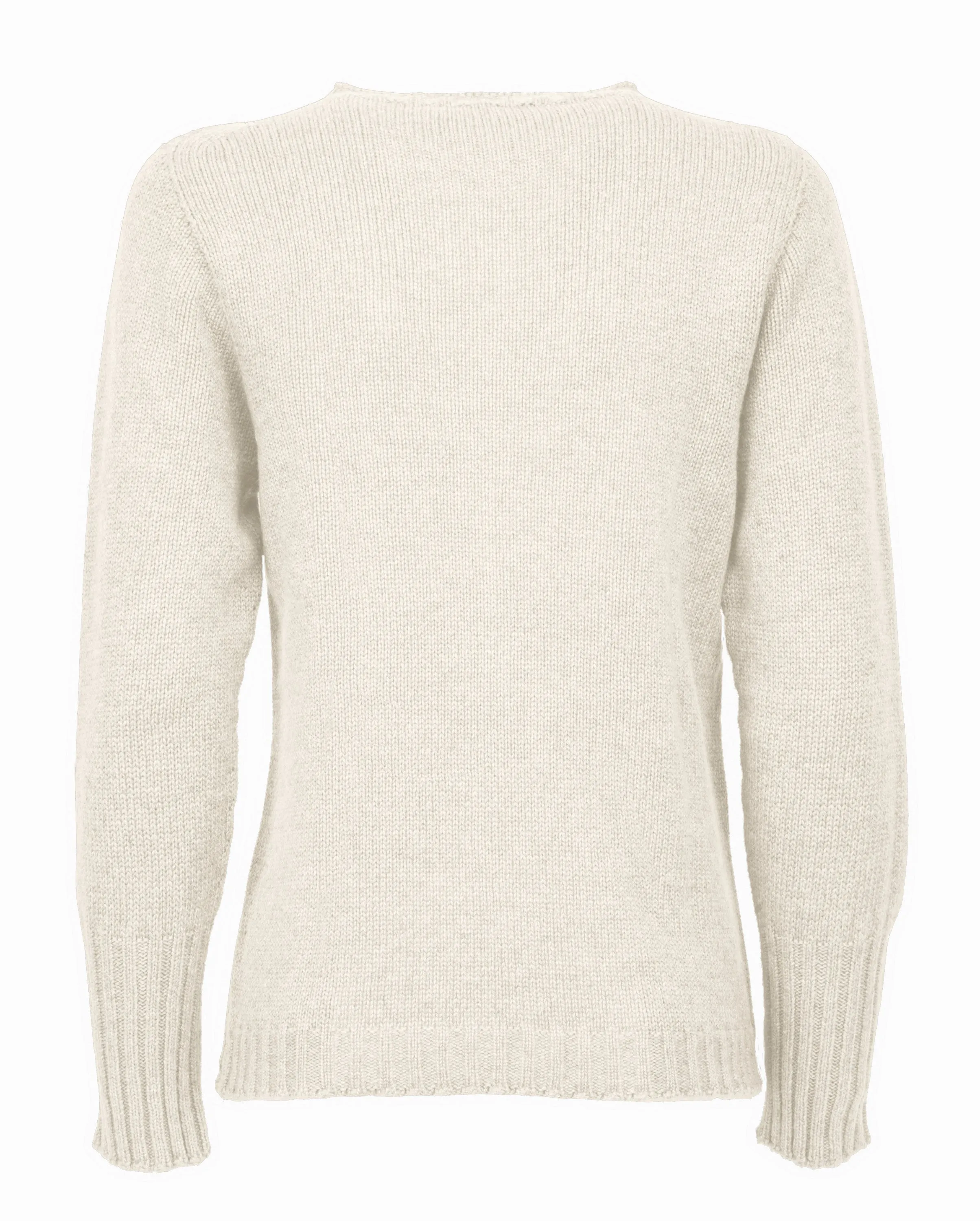 NEW FALL 24 - Women's Pure Cashmere Crew Neck Sweater Milk White