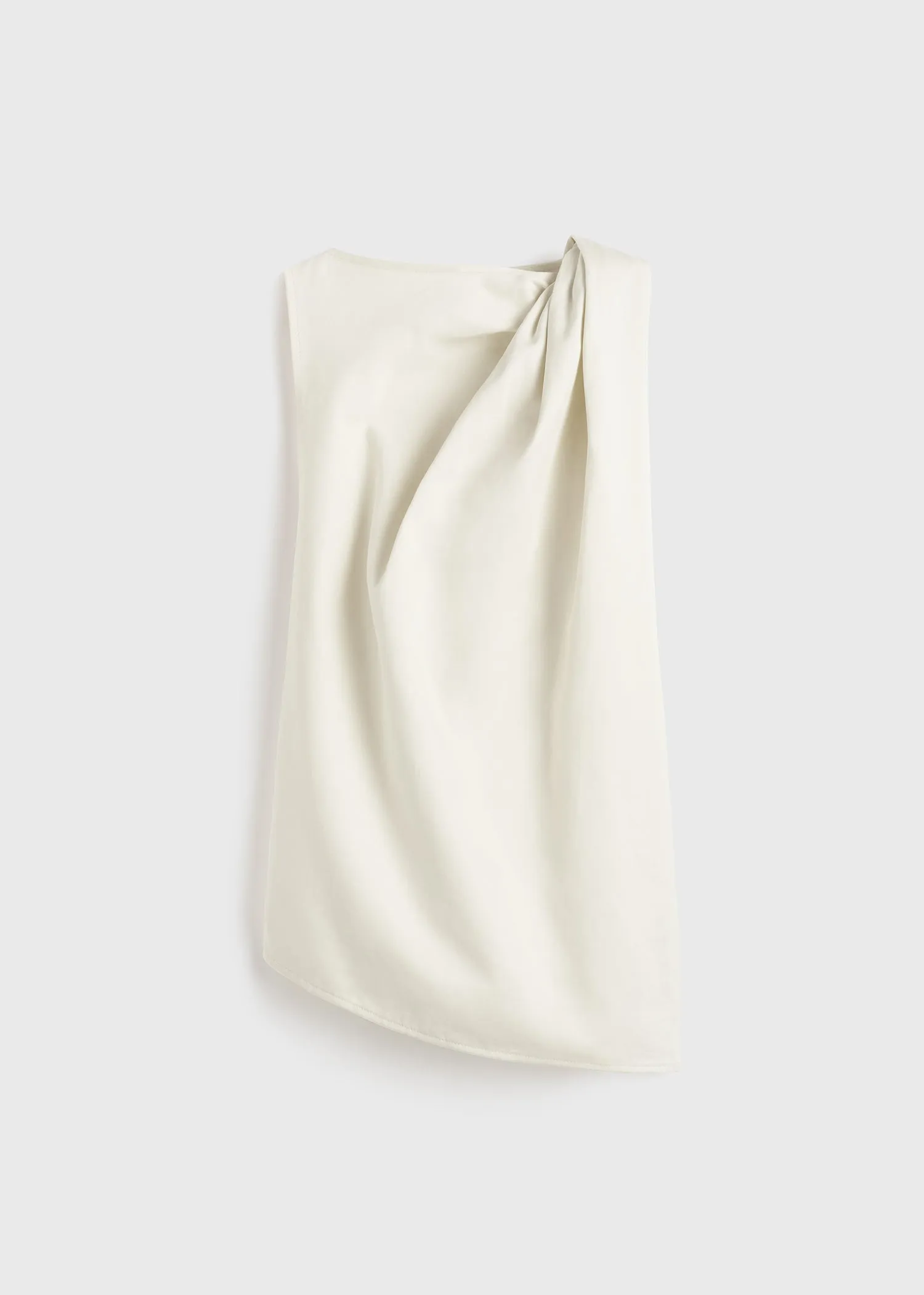 Shoulder-twist top ecru