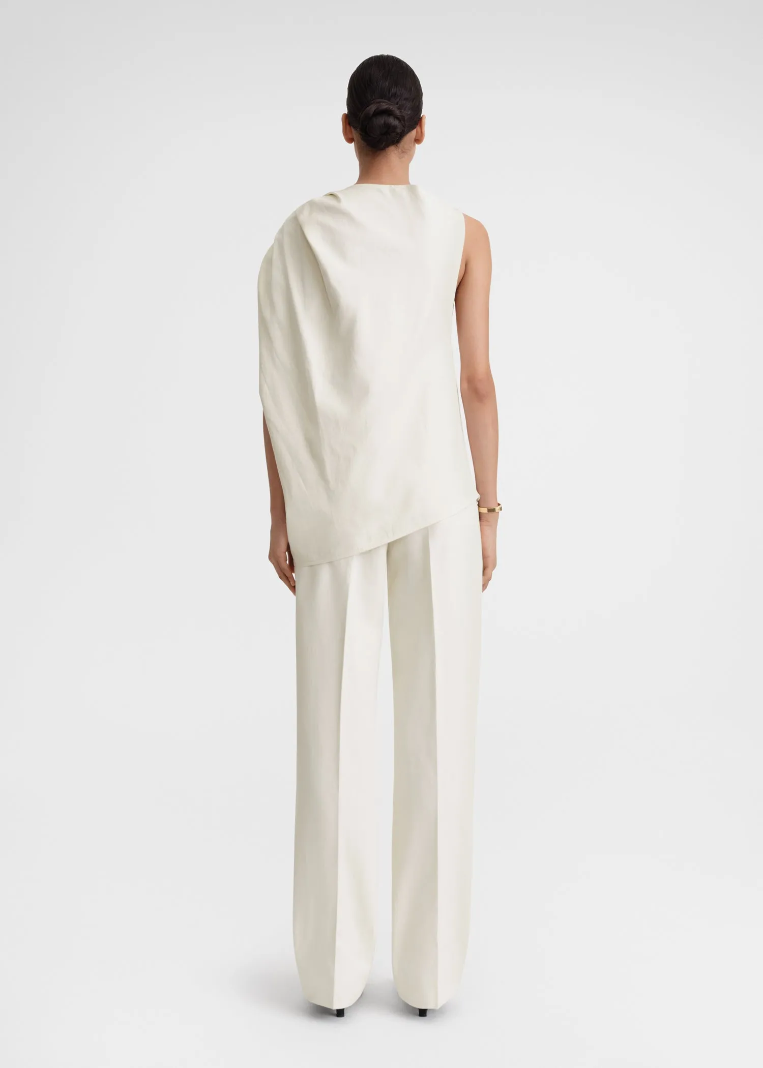 Shoulder-twist top ecru