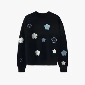 Soft Girl Embroidery Flower Sweater