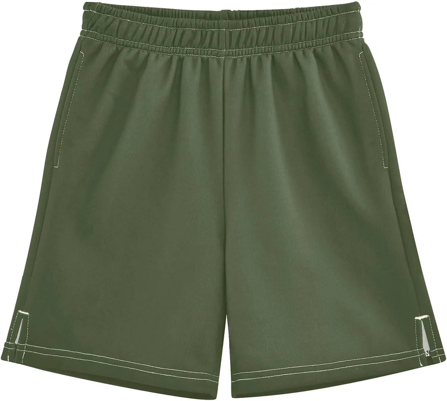 Solid Color Boys Athletic Shorts Lightweight Kids Active Soccer Shorts with Pockets