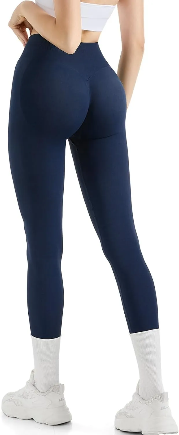 SUUKSESS Women Hidden Scrunch Butt Lifting Seamless Leggings High Waisted Workout Yoga Pants