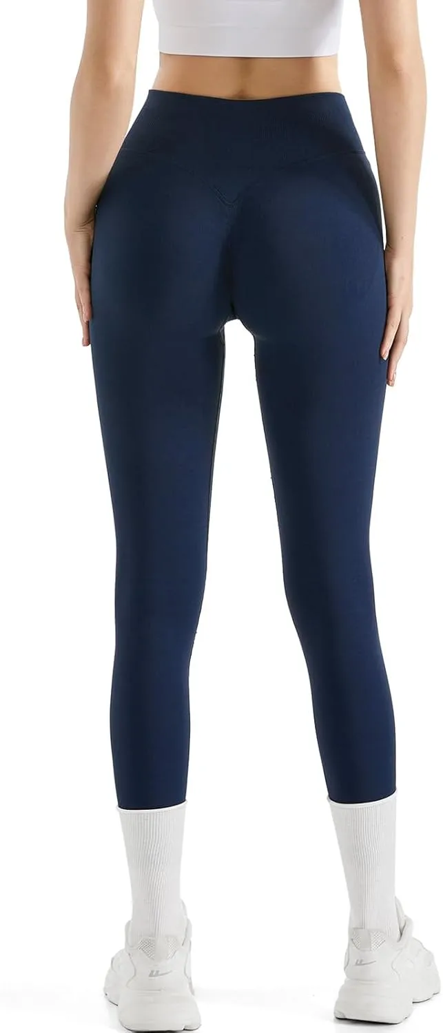 SUUKSESS Women Hidden Scrunch Butt Lifting Seamless Leggings High Waisted Workout Yoga Pants