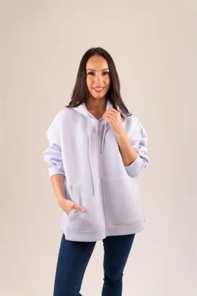 Taylor Zip Up Hoodie In Sky Blue