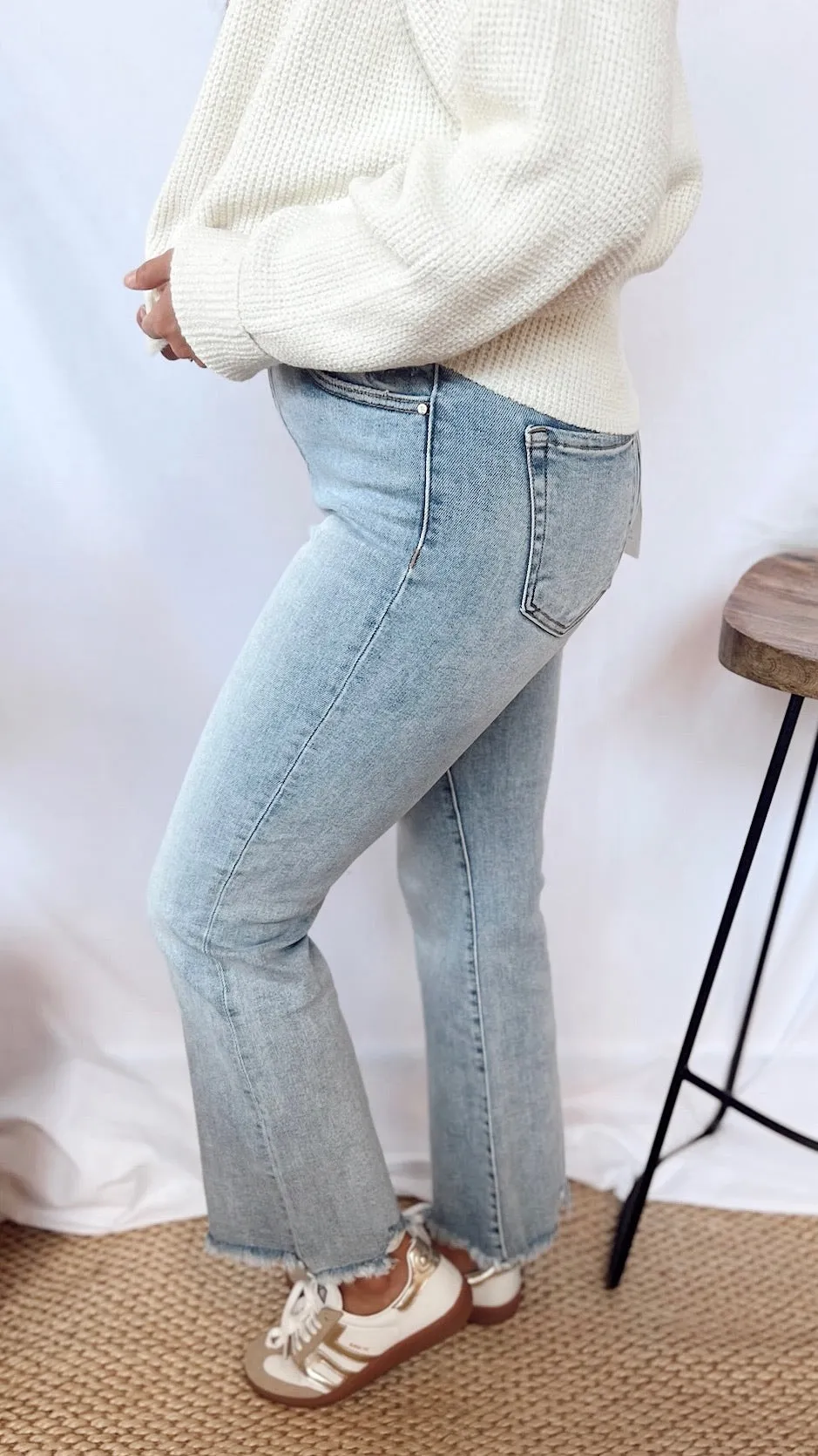 The Risen High Rise Crop Flare Jeans