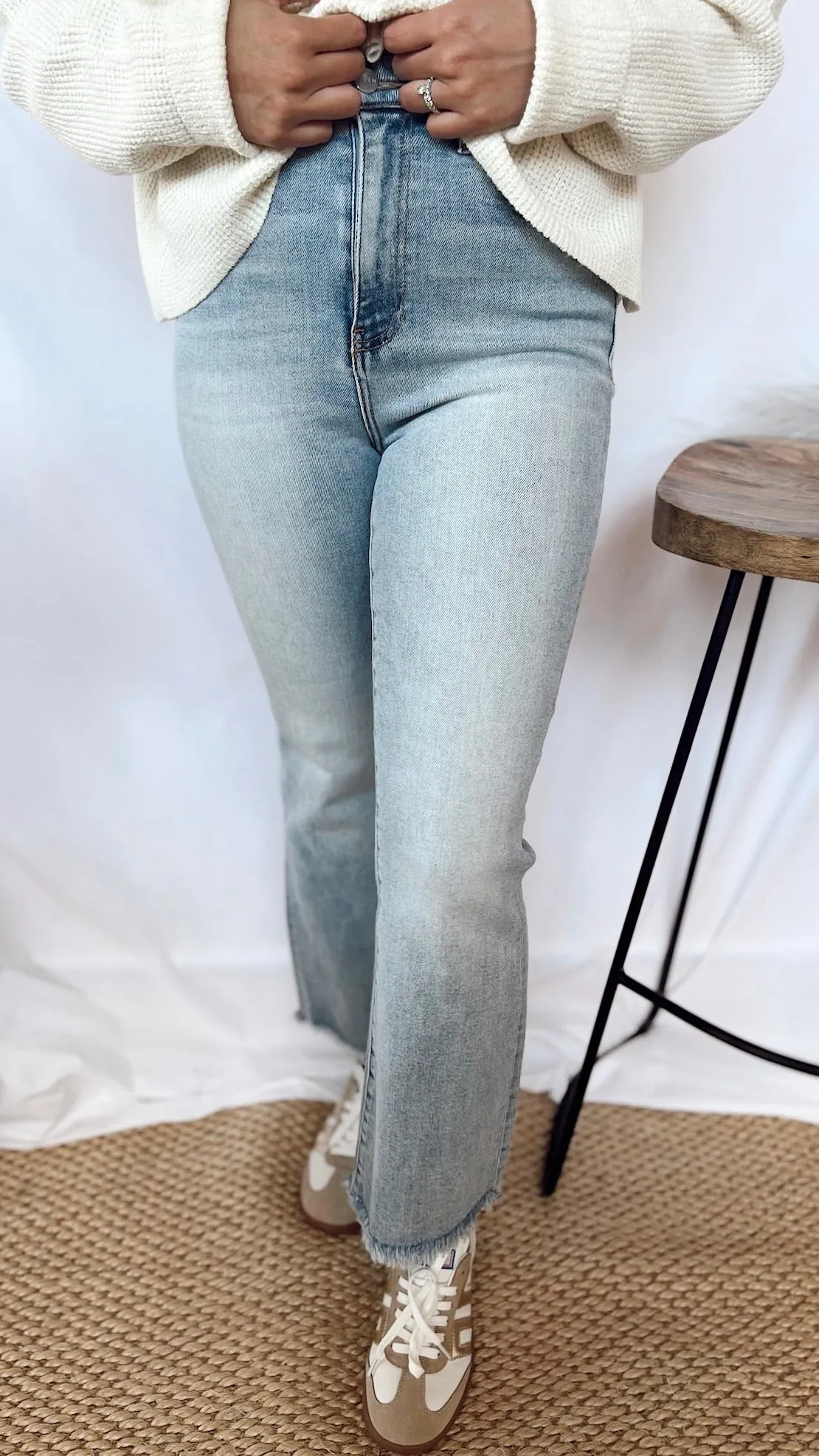 The Risen High Rise Crop Flare Jeans