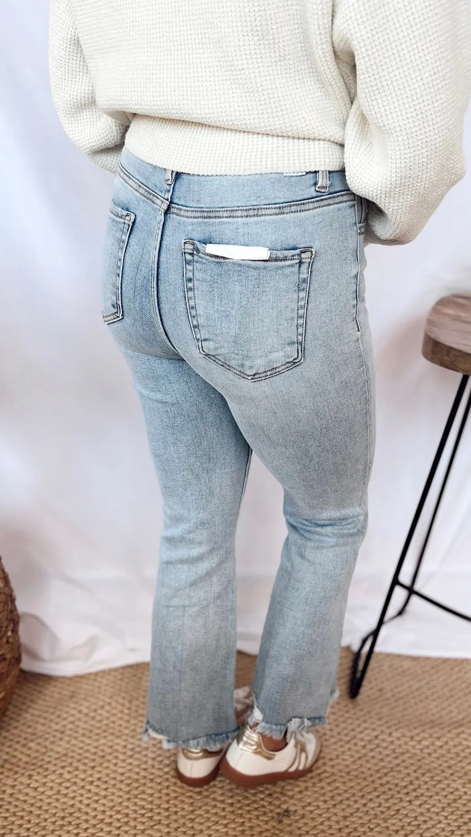 The Risen High Rise Crop Flare Jeans