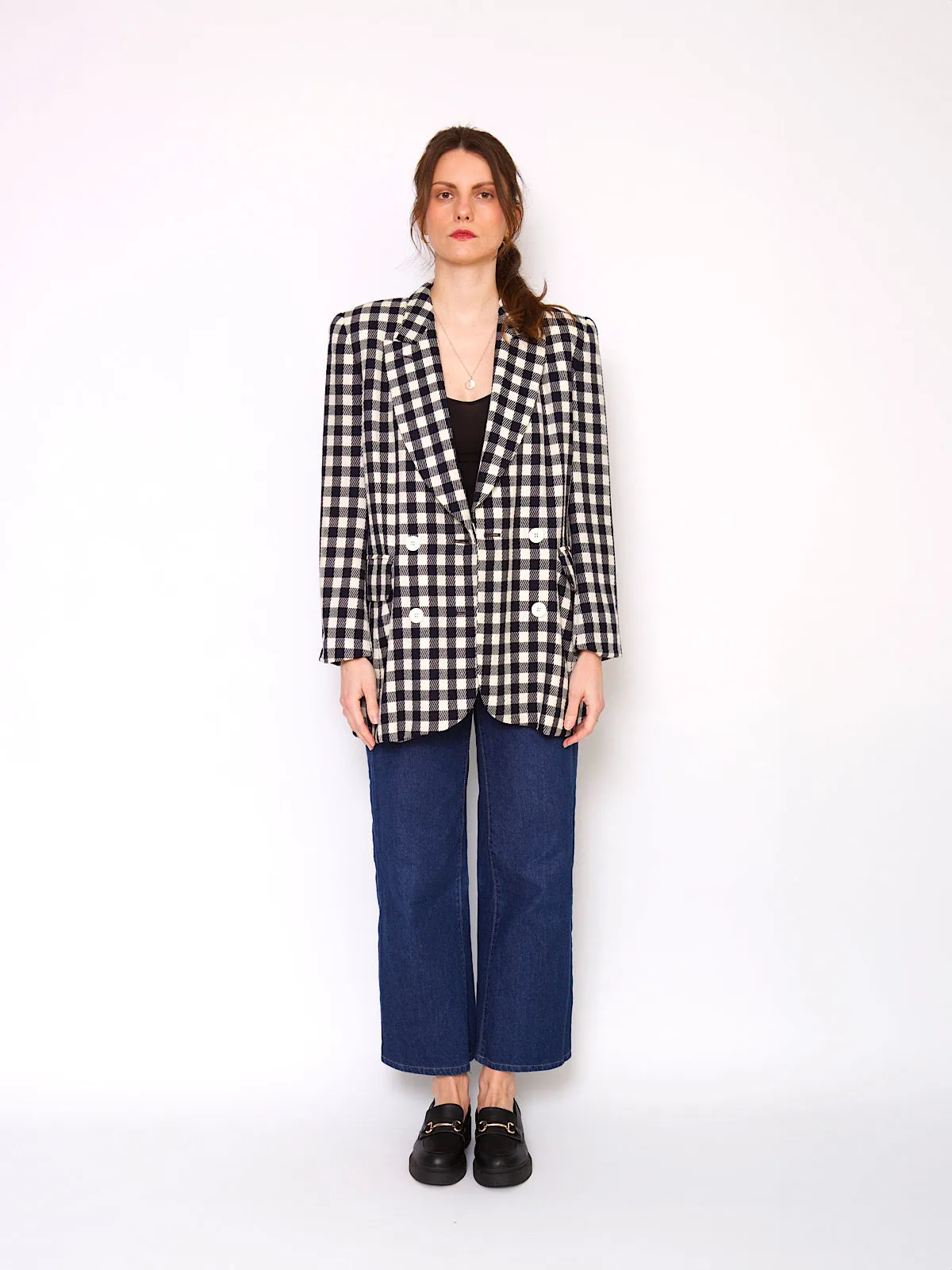 Vintage Laurel blazer check print long length