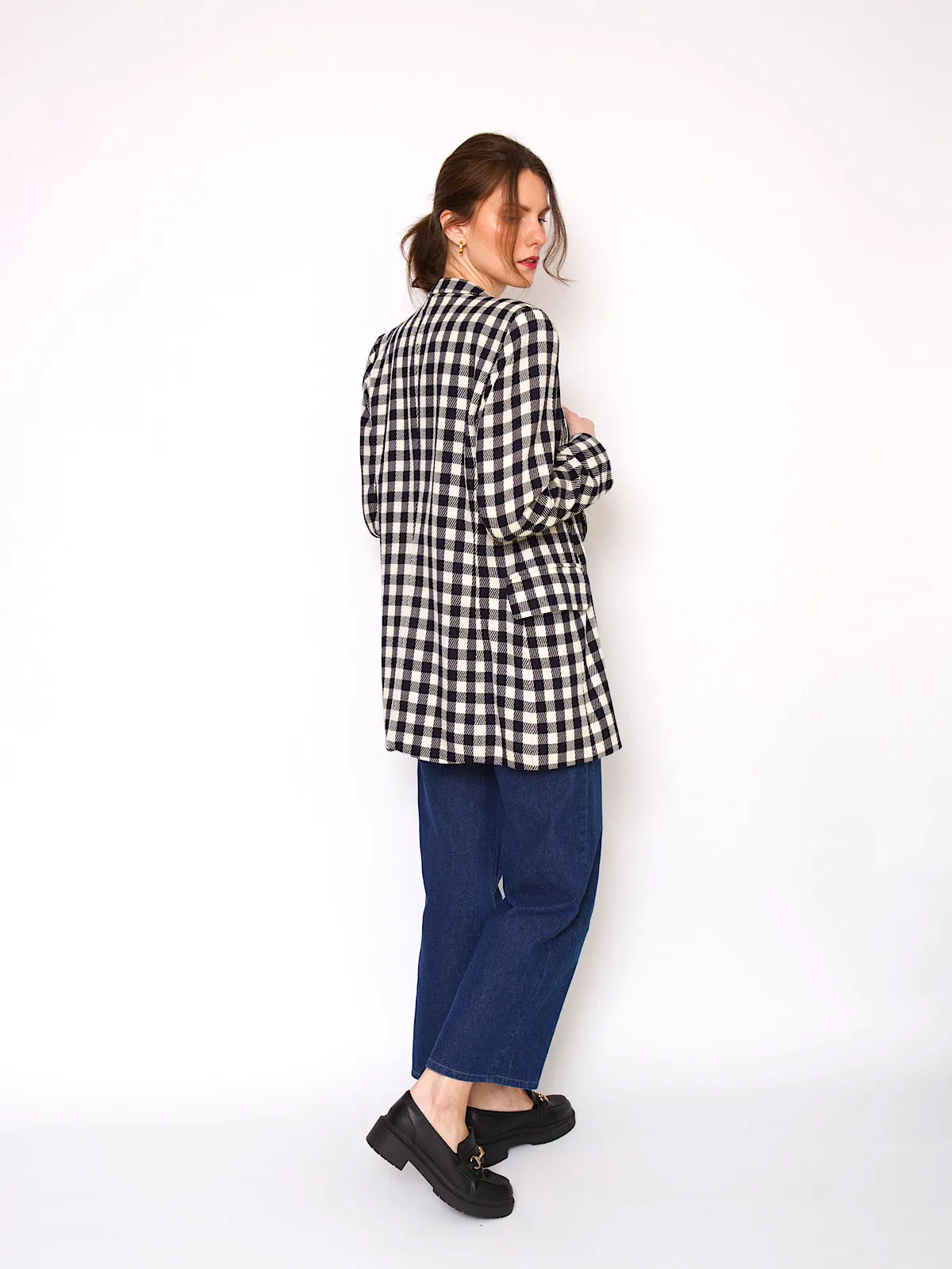 Vintage Laurel blazer check print long length