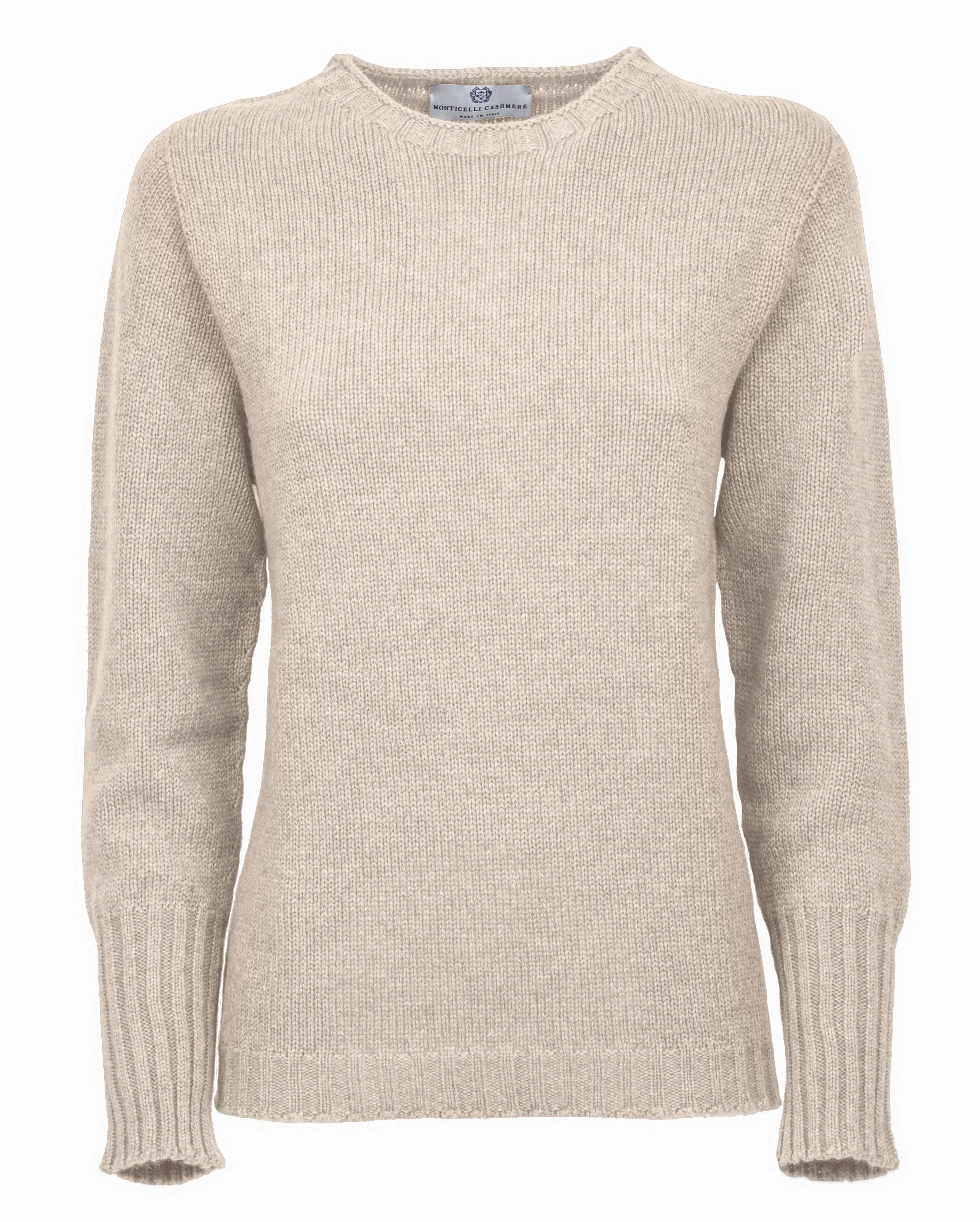 Women's Pure Cashmere Crew Neck Sweater Beige