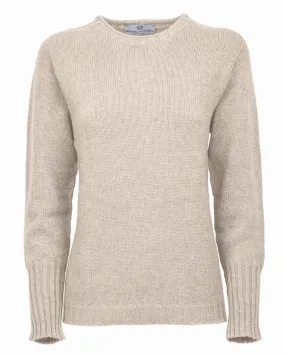 Women's Pure Cashmere Crew Neck Sweater Beige