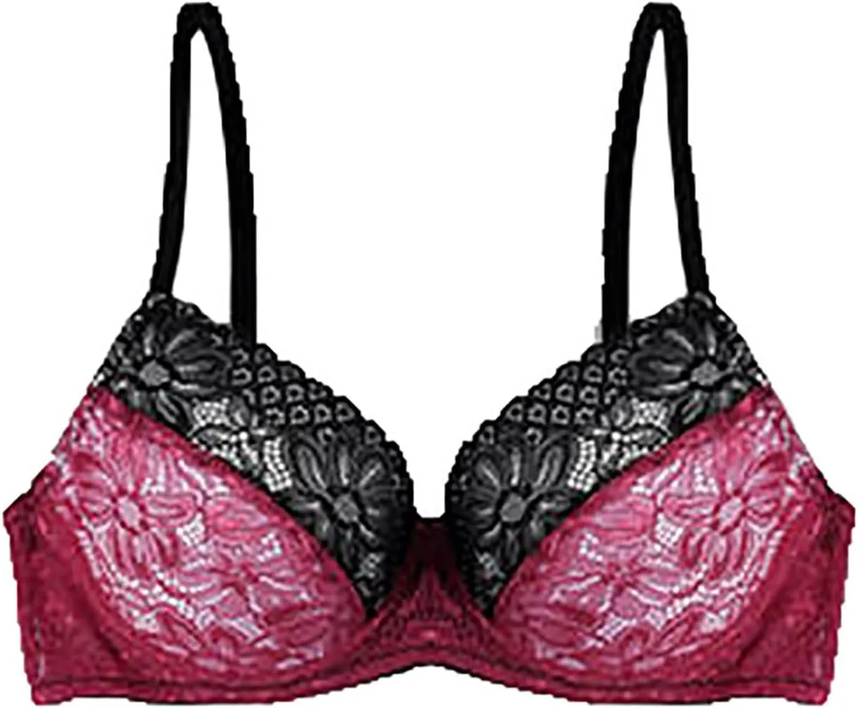 Womens Sexy Lace Bras Plus Size Full Coverage Push Up Lightweight Bra Breathable Comfort Everyday Bralette