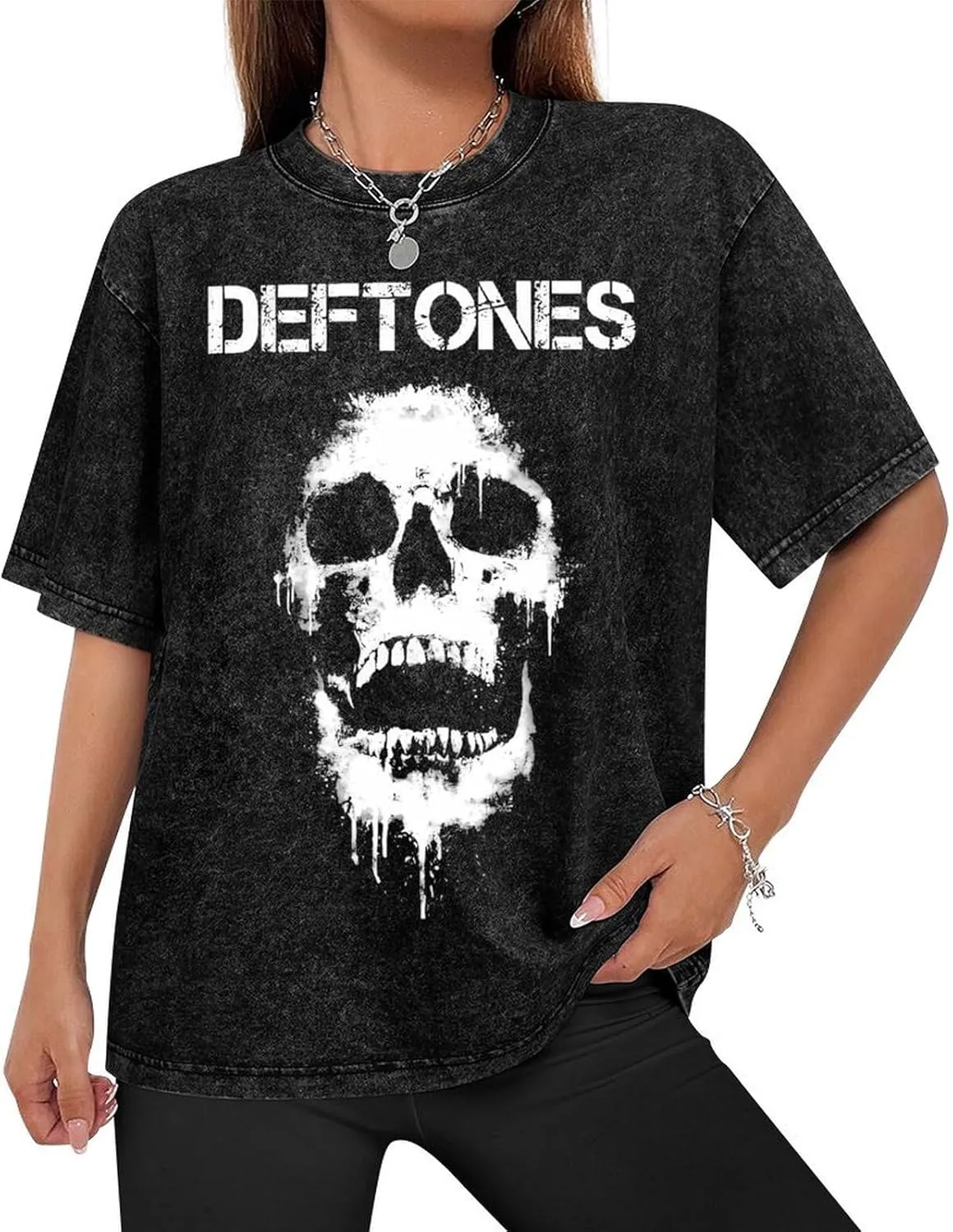 Women's T-Shirt,Retro Vintage Round Neck Washed Short Sleeve T-Shirt for Womens
