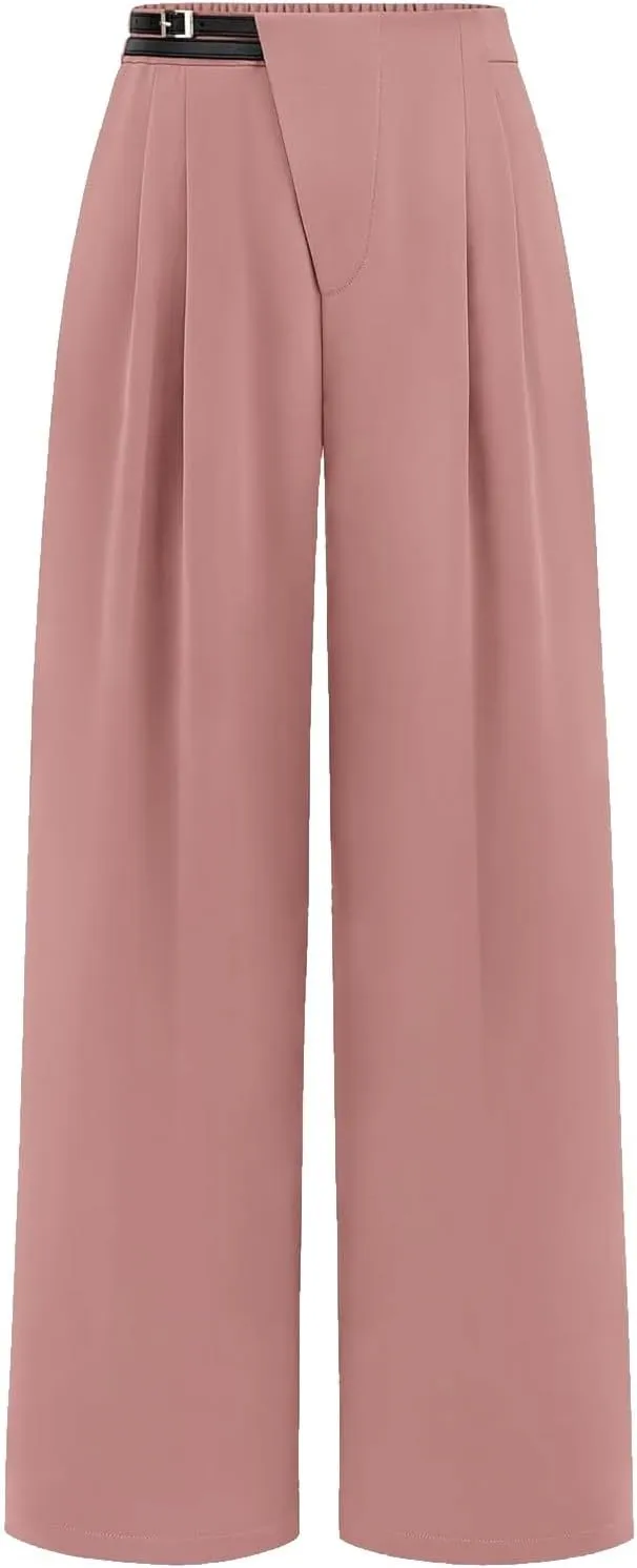 Women's Wide Leg Pants Dressy High Waisted Business Casual Work Office Suit Palazzo Long Straight Pant Trousers​
