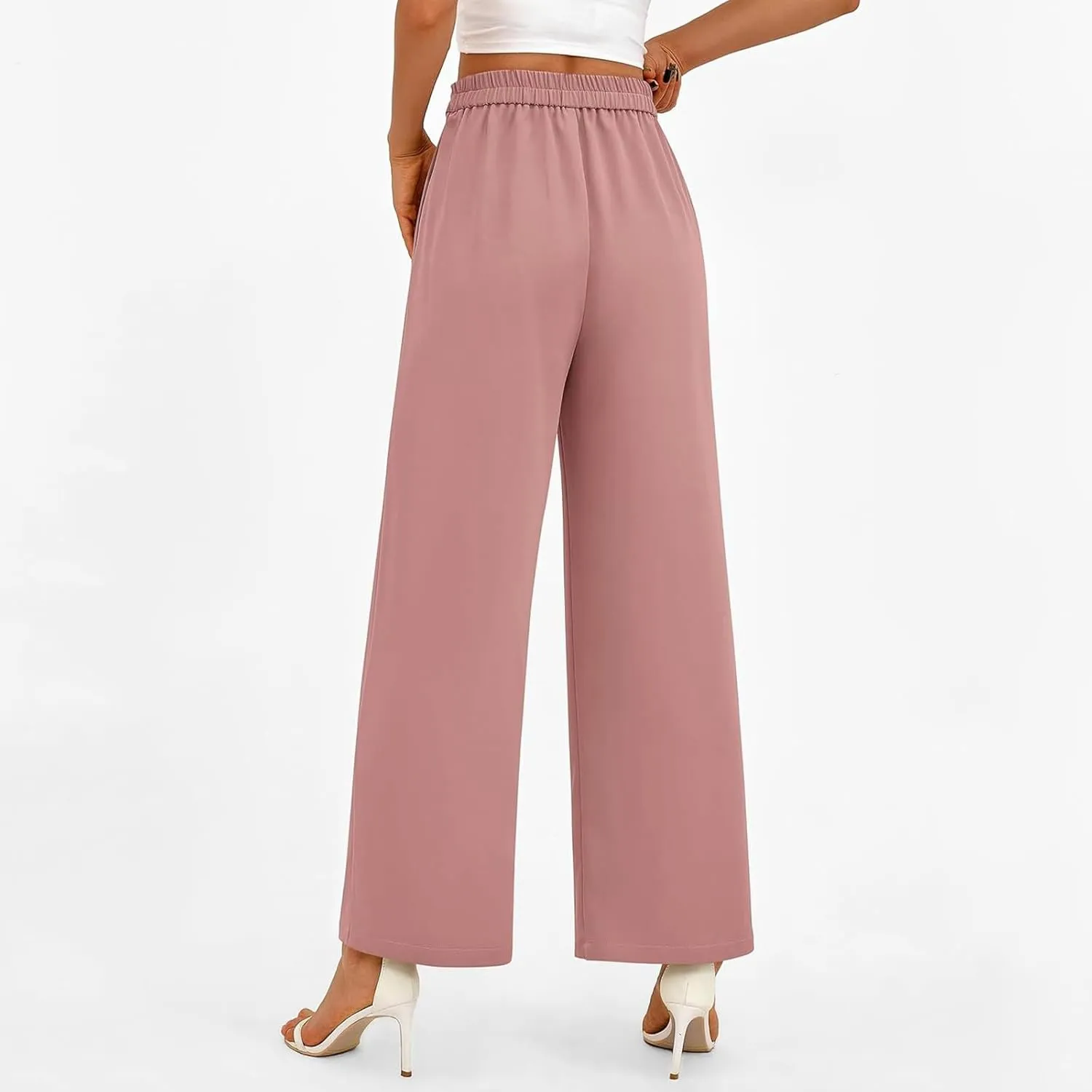 Women's Wide Leg Pants Dressy High Waisted Business Casual Work Office Suit Palazzo Long Straight Pant Trousers​