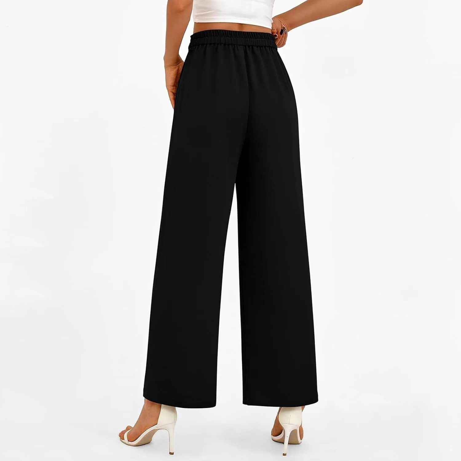 Women's Wide Leg Pants Dressy High Waisted Business Casual Work Office Suit Palazzo Long Straight Pant Trousers​
