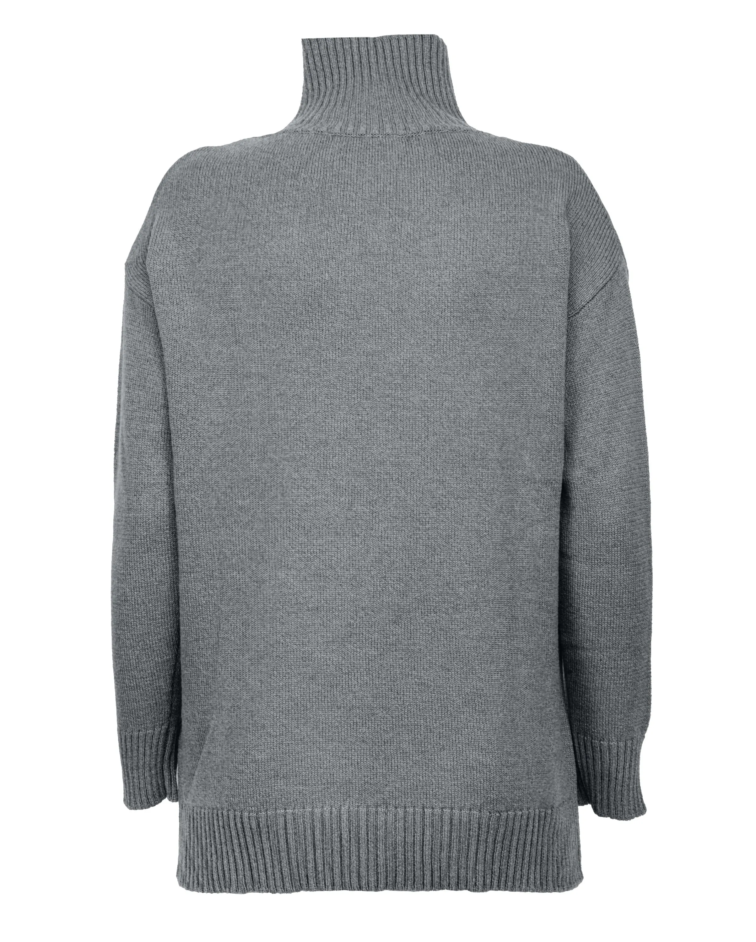 Women's Wool & Cashmere Funnel Neck Sweater Dark Gray