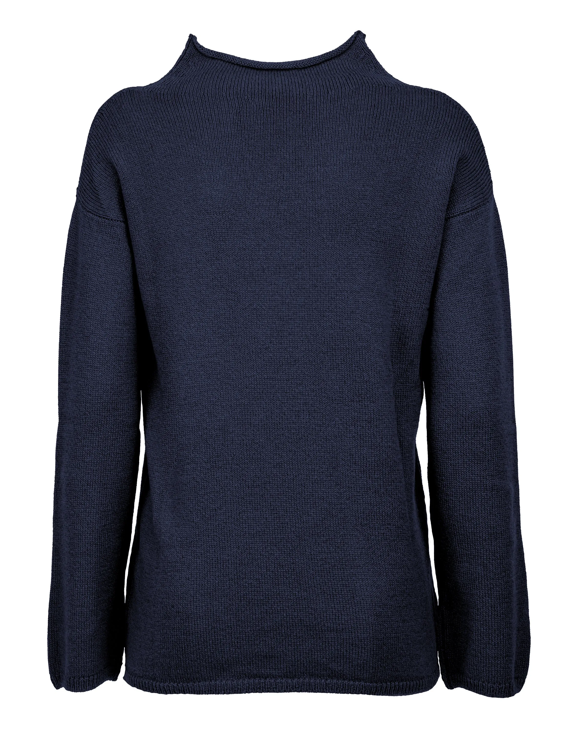 Women's Woold & Cashmere Wide Funnel Neck Sweater Night Blue