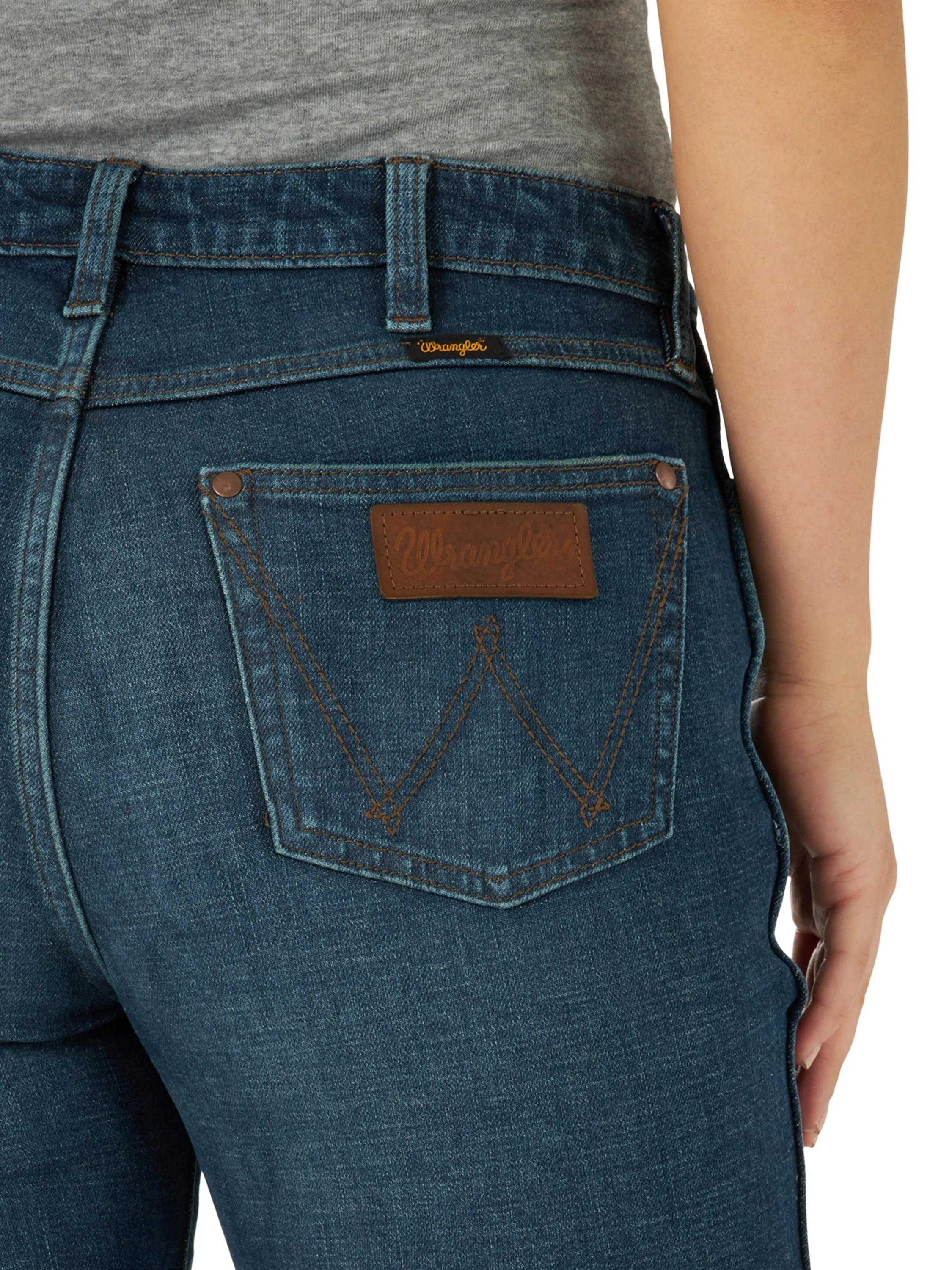 Wrangler Women's Retro Green Jana High Rise Trumpet Flare Jean