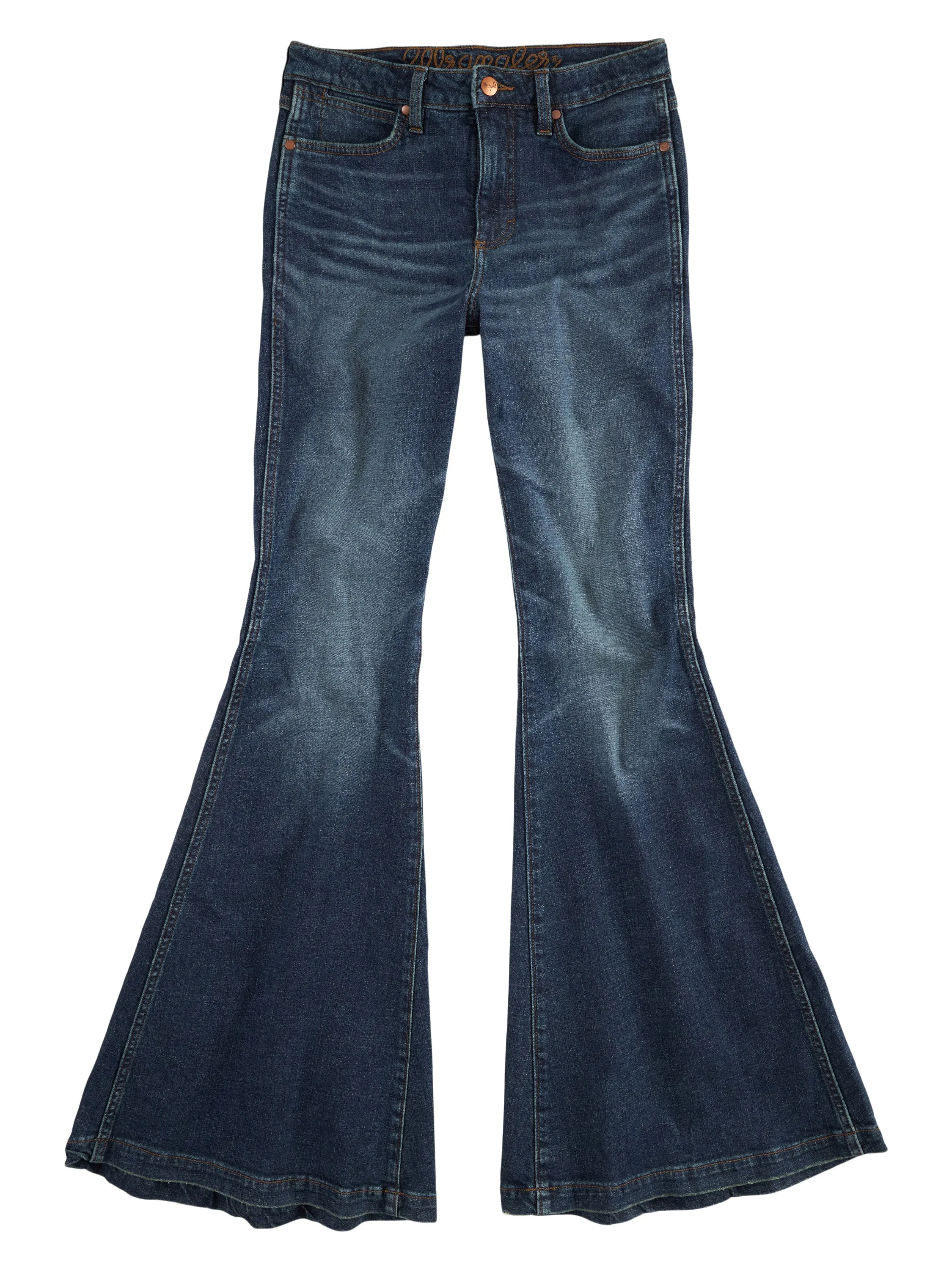 Wrangler Women's Retro Green Jana High Rise Trumpet Flare Jean